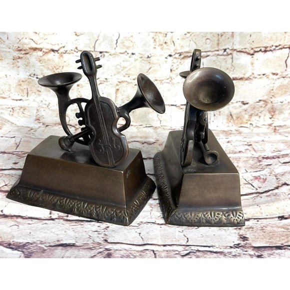 Vintage Castilian Imports Musical Instruments Bookends - Picture 7 of 11